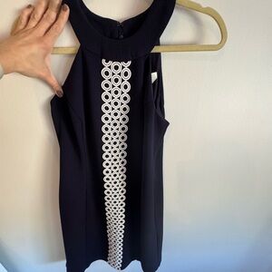 Eliza J Navy Dress with White Accents